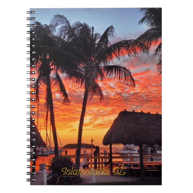 Caderno Espiral Islamorada, pôr do sol da Flórida (Frente)