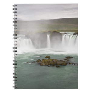Caderno Espiral Islândia. Vista das Cataratas Godafoss no