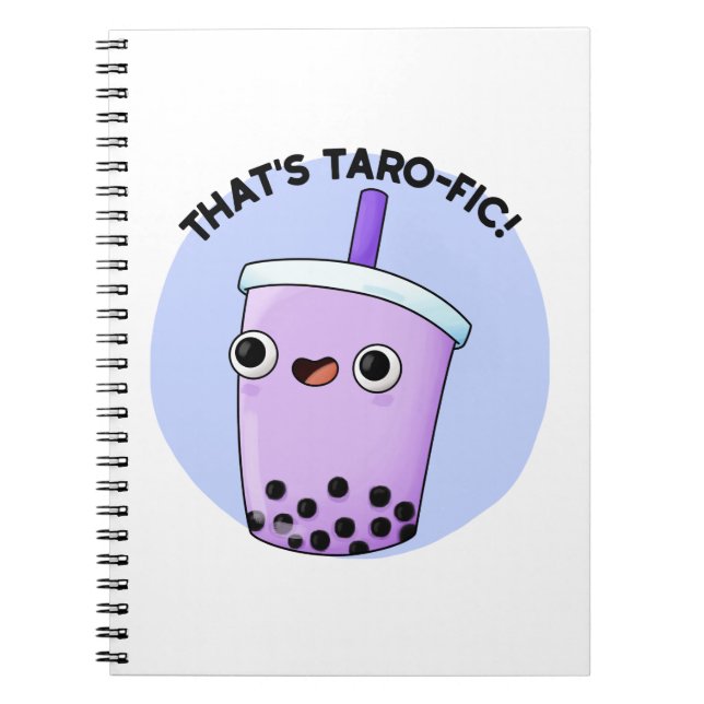 Caderno Espiral Isso é Taroffic Funny Boba Tea Pun  (Frente)