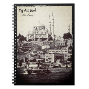 Caderno Espiral Istambul, Sultão Ahmed Mesquita, Turquia (vintage