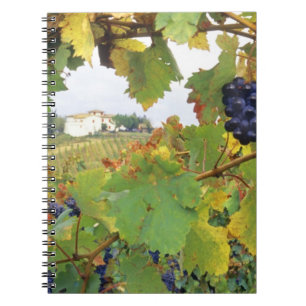 Caderno Espiral Itália, Casa de fazenda na Toscana vista através d