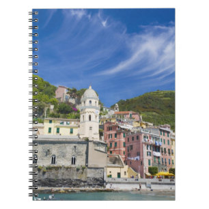 Caderno Espiral Itália, Cinque Terre, Vernazza, Porto e Igreja