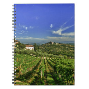Caderno Espiral Italia, Toscânia, Greve. Os vinhedos de Castello