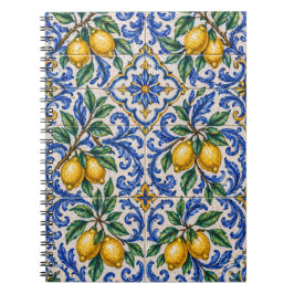Caderno Espiral Italian Lemon Azulejo Tile