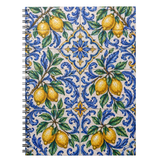 Caderno Espiral Italian Lemon Azulejo Tile (Frente)