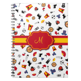Caderno Espiral Itens espanhóis com sinalizador para adicionar seu