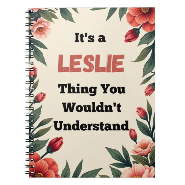 Caderno Espiral It's a Leslie Thing You Wouldn't Understand (Frente)