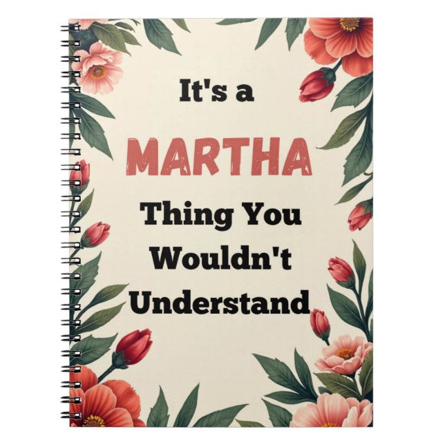 Caderno Espiral It's a Martha Thing You Wouldn't Understand (Frente)