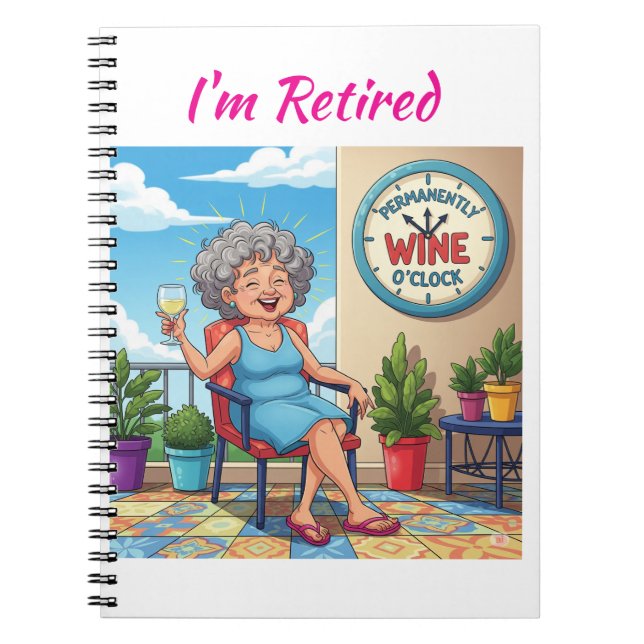 Caderno Espiral It's Wine O'Clock (Frente)