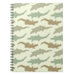 Caderno Espiral Jacaré Camuflado Legal - padrão contínuo.