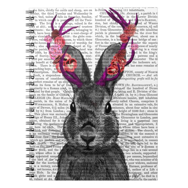 Caderno Espiral Jackalope com traficantes cor-de-rosa (Frente)