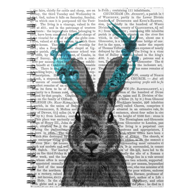 Caderno Espiral Jackalope com Turquoise Antlers (Frente)