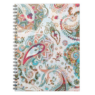 Caderno Espiral Jacobean Ethnic Floral Patterno