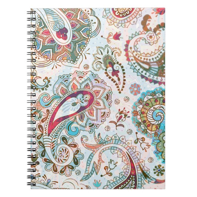 Caderno Espiral Jacobean Ethnic Floral Patterno (Frente)