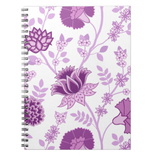 Caderno Espiral Jacobean Floral Lg Pattern Pinks em Branco