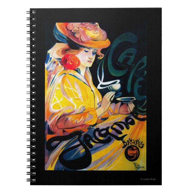 Caderno Espiral Jacqmotte Caf � Vintage Poster Europe (Frente)