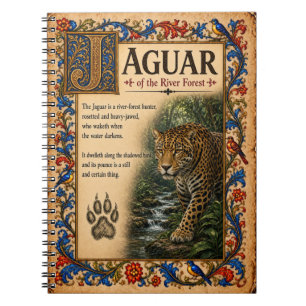 Caderno Espiral Jaguar, Arte do Bestiário Medieval