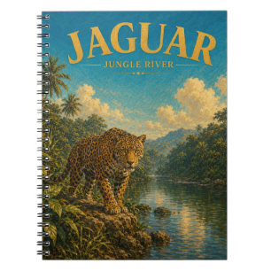 Caderno Espiral Jaguar Jungle Rio Watercolor GeoSaga
