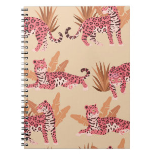 Caderno Espiral Jaguar Rosa: Vintage Bonita Sem Olho
