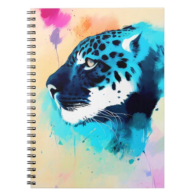 Caderno Espiral Jaguar Wild Nature - Pintura De Cor Animal (Frente)