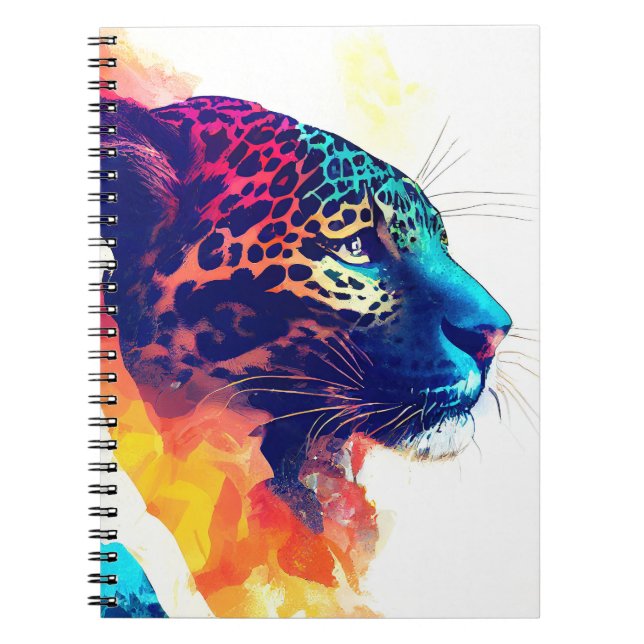 Caderno Espiral Jaguar Wild Nature - Pintura De Cor Animal (Frente)