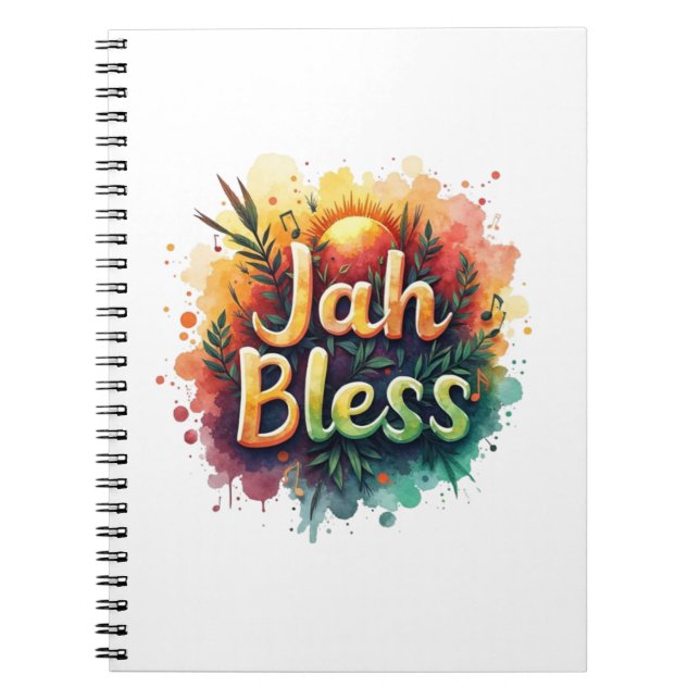 Caderno Espiral Jah Bless Reggae Watercolor (Frente)