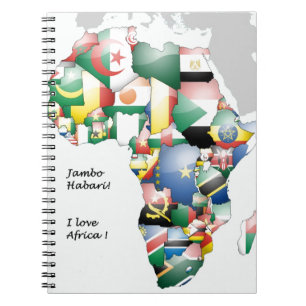 Caderno Espiral Jambo Habari África! Eu amo a África