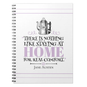 Caderno Espiral Jane Austen - Ficando em casa - Pote de café