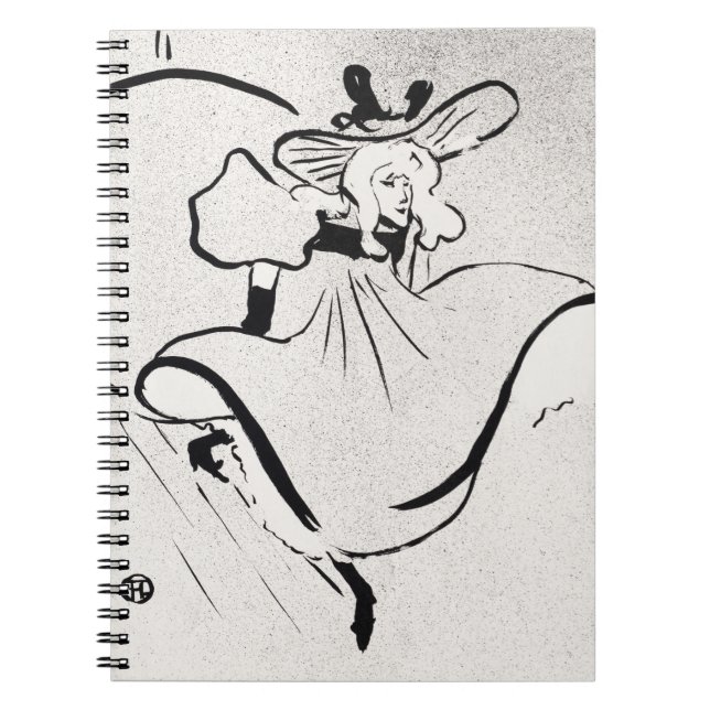 Caderno Espiral Jane Avril, de Arte Negra, por Toulouse Lautrec (Frente)