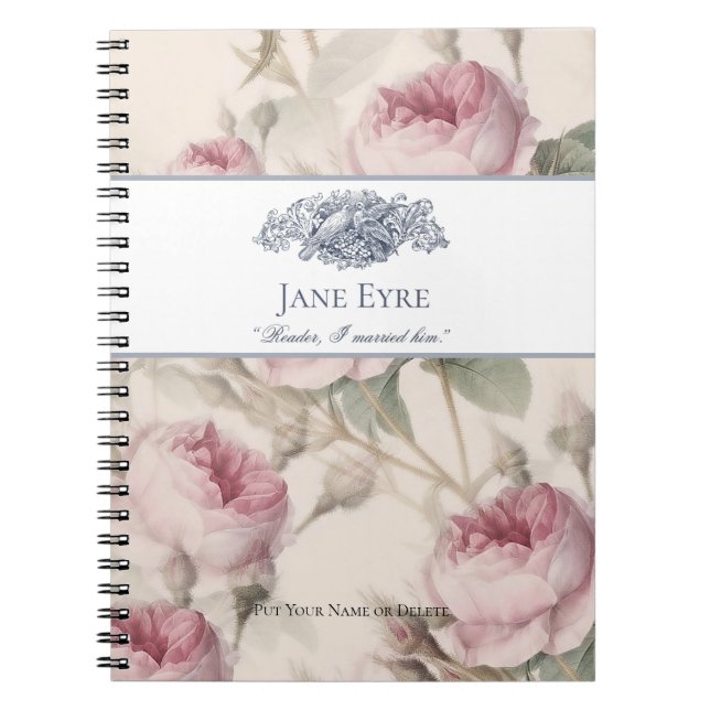 Caderno Espiral Jane Eyre - Leitor Que Eu Casei Com Ele - Doves Fl (Frente)