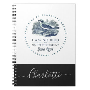 Caderno Espiral Jane Eyre - Não Sou Pássaro - Adicione Seu Nome