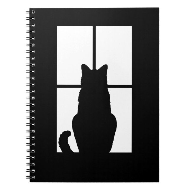 Caderno Espiral Janela Cat Clique para Personalizar Decor de Cores (Frente)