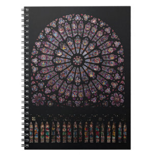 Caderno Espiral Janela cor-de-rosa do transept norte descrevendo o