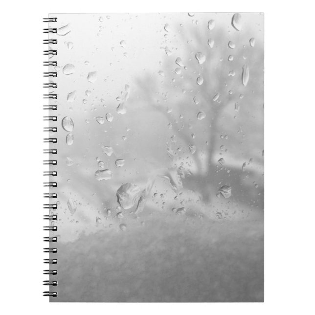 Caderno Espiral janela da cidade de inverno (Frente)