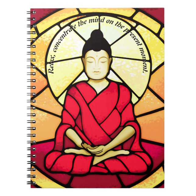 Caderno Espiral Janela de vidro do Bali buddha (Frente)