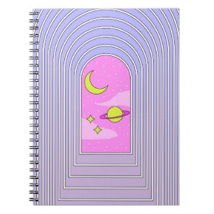 Caderno Espiral Janela para o universo, cosmos digitais esotéricos
