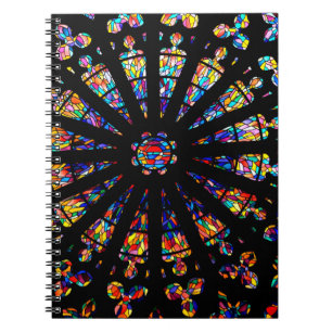 Caderno Espiral janelas de vidro colorido