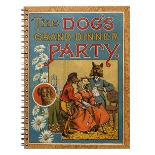 Caderno Espiral Janto de Cães - Ilustração do cão Vintage
