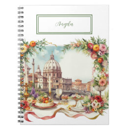 Caderno Espiral Janto Elegante de Casamento de Convite em Florença