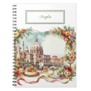 Caderno Espiral Janto Elegante de Casamento de Convite em Florença