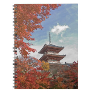 Caderno Espiral Japão, Quioto, Pagode em cores de outono