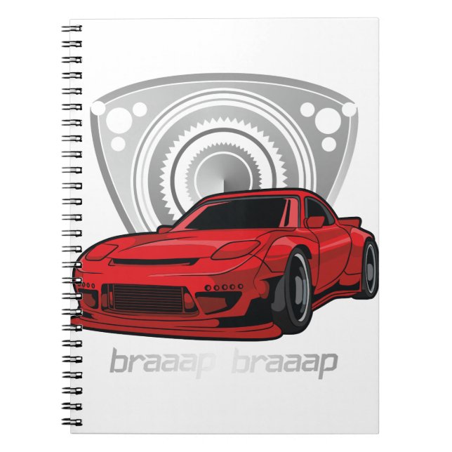 Caderno Espiral Japão Rotary Mazda RX7 BRAAP (Frente)