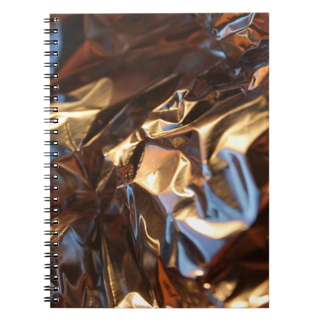 Caderno Espiral Jaqueta de couro preto e azul (Frente)