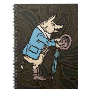 Caderno Espiral Jaqueta de Veste de porcos Vintage