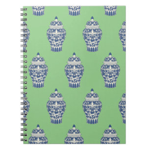 Caderno Espiral Jar Ginger Azul e Branco
