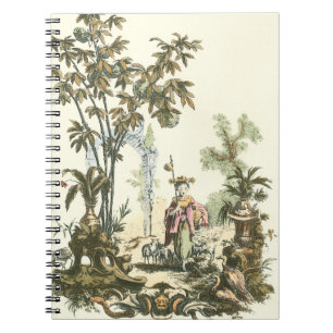 Caderno Espiral Jardim Asiático com Mulher e Animais