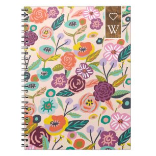 Caderno Espiral Jardim Botânico Floral e Foliar de Abstrato vibra