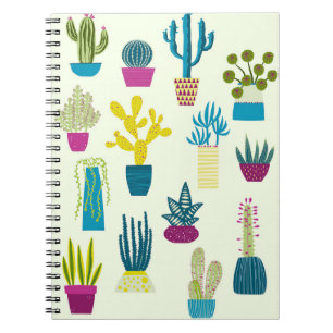 Caderno Espiral Jardim Cactus