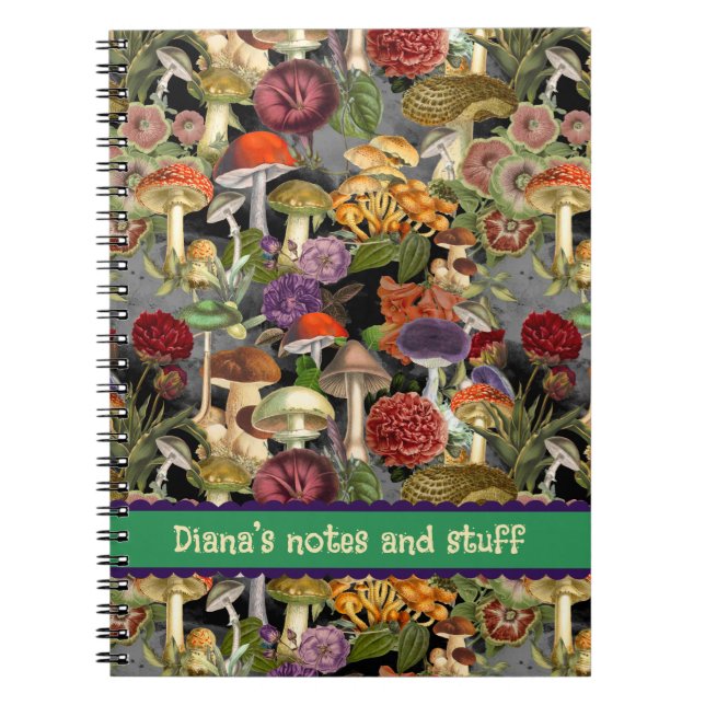 Caderno Espiral Jardim das cinzas de cogumelos (Frente)