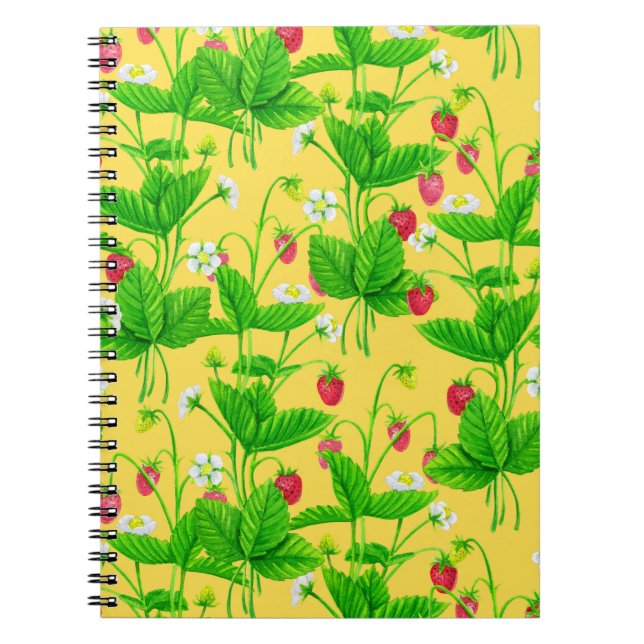 Caderno Espiral Jardim de amora amarelo (Frente)